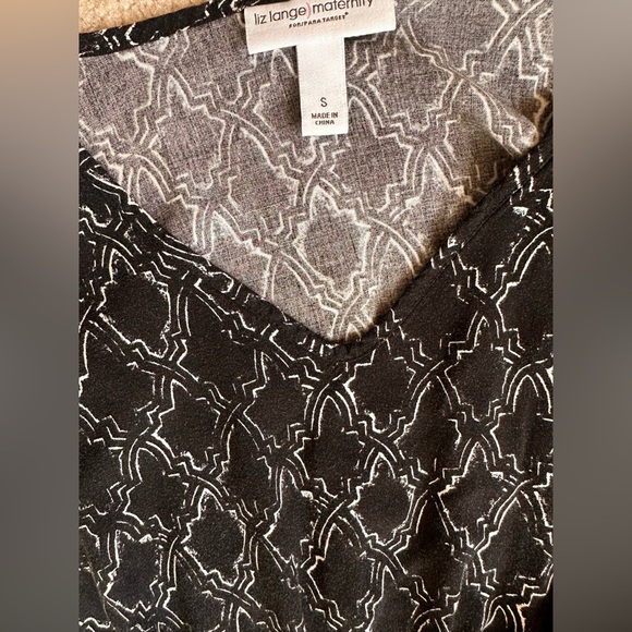 Liz Lange Black and White Patterned Maternity Dress - Picture 3 of 5